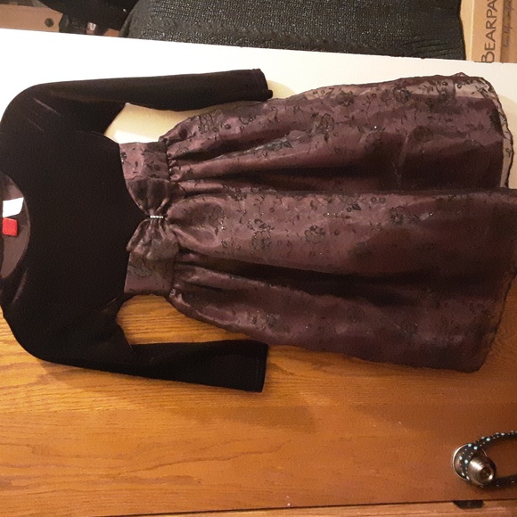 Speechless Other - Speechless Jcpenney Velour Lace Flocked Ballgrown Bow Kids 8 Dress Purple